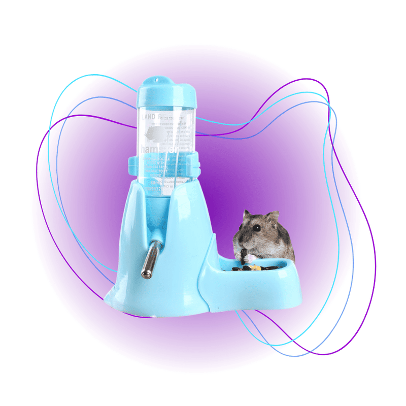 Bebedouro Automático para Hamsters – 2 em 1 com Comedouro