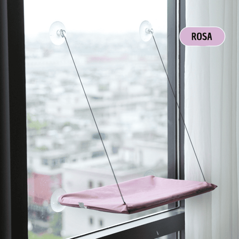 Cama Suspensa para Gatos - Rede de Janela com Ventosas e Suporte de até 20kg