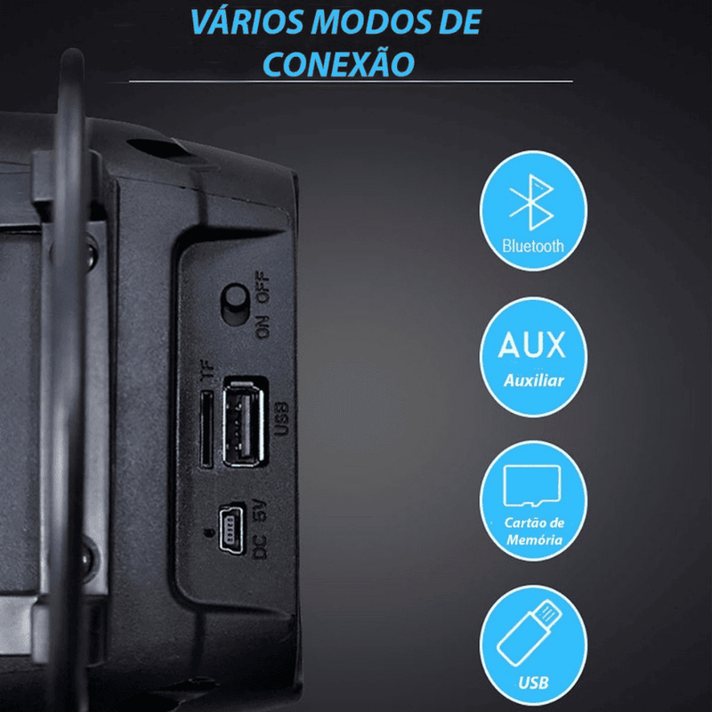 Caixa de Som Portátil Bluetooth Kimiso KMS-1185