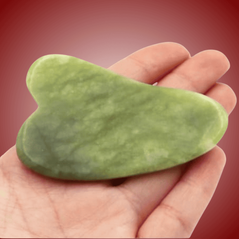 Rolo de Pedra de Jade e Placa Gua Sha - Massagem Facial Anti-Rugas