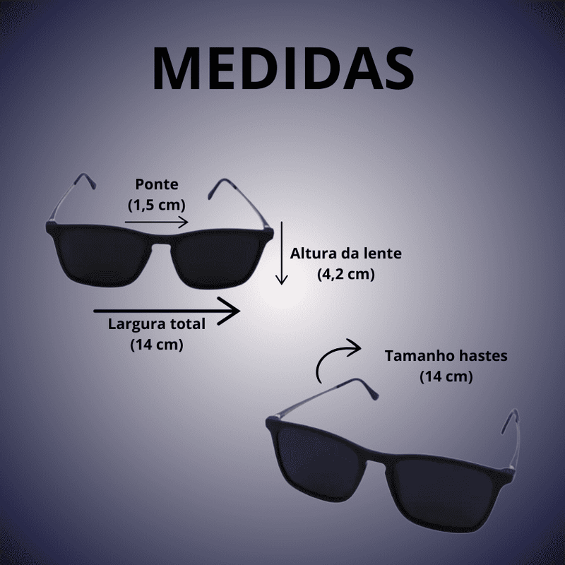 Óculos de Sol Masculino Quadrados