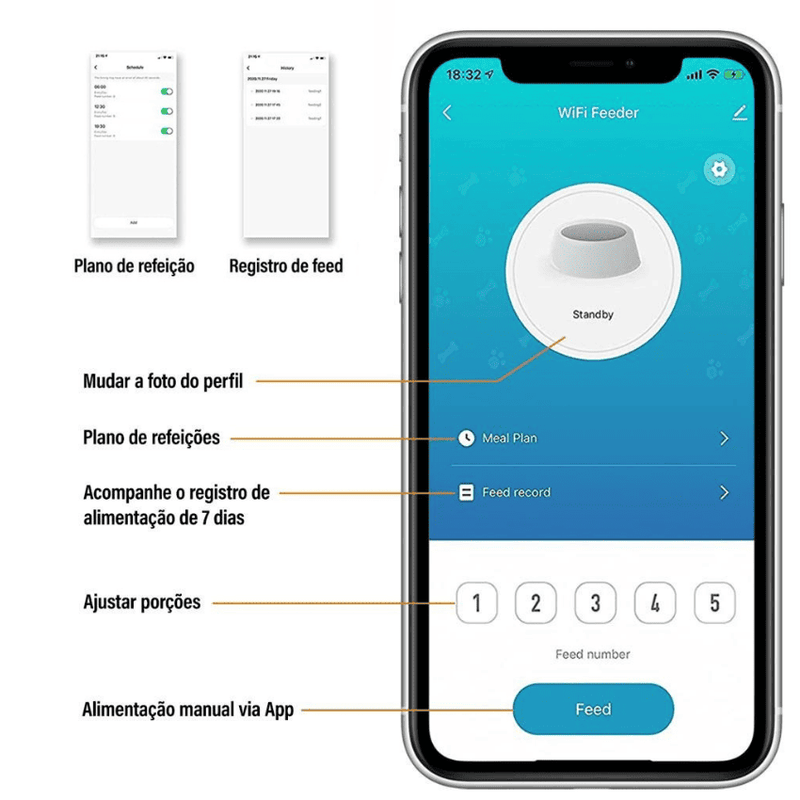 Alimentador Automático Inteligente 4L Pet – Controle por APP, Dispensador Automático com Gravação de Áudio